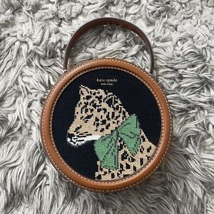 NWOT Kate Spade Lucy Leopard Needlepoint Crossbody